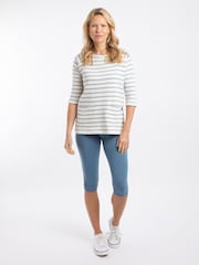 Weird Fish Blue Ives Loopback Stripe Tunic Top - Image 3 of 7