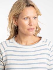 Weird Fish Blue Ives Loopback Stripe Tunic Top - Image 4 of 7