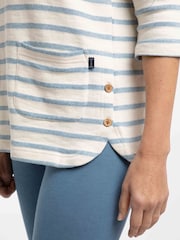 Weird Fish Blue Ives Loopback Stripe Tunic Top - Image 5 of 7