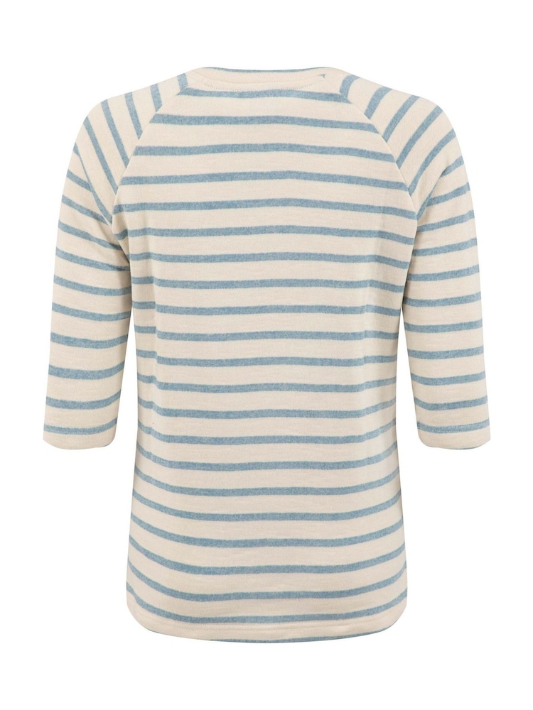 Weird Fish Blue Ives Loopback Stripe Tunic Top - Image 7 of 7