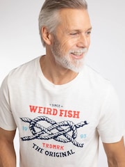 Weird Fish Cream Cast Off Front Print Graphic T-Shirt - Image 4 of 6