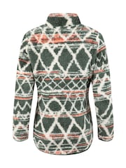 Weird Fish Green Madeleine 1/4 Zip Printed Plush Fleece - Image 8 of 8