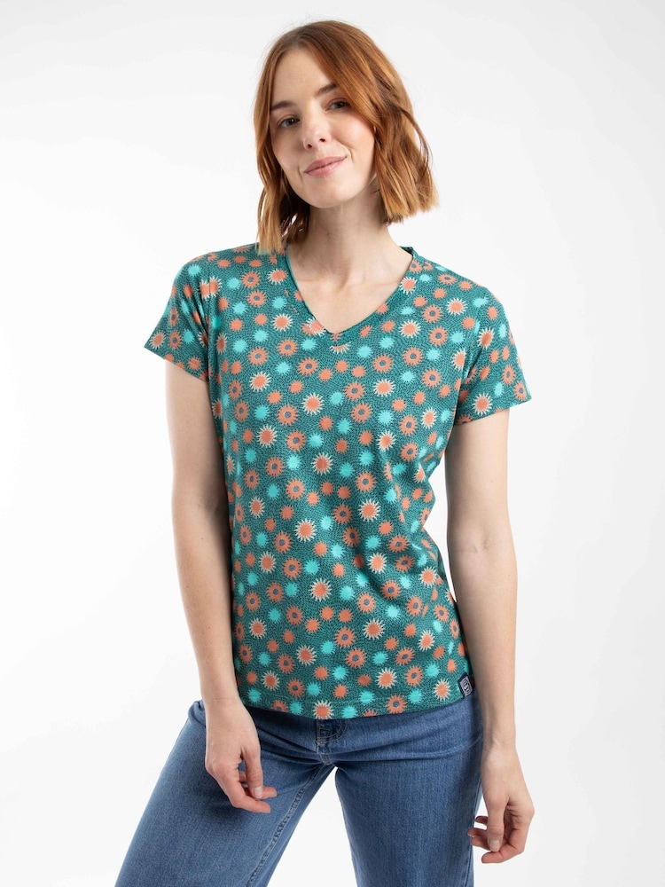 Weird Fish Green Merica Printed Jersey T-Shirt - Image 1 of 8