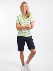 צהוב - Weird Fish חולצת פולו ג'רזי מודפסת, דגם Rhenena - תמונה 3 מתוך 7