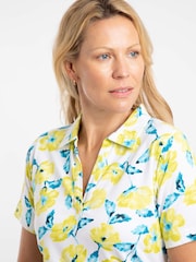 צהוב - Weird Fish חולצת פולו ג'רזי מודפסת, דגם Rhenena - תמונה 4 מתוך 7