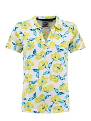 צהוב - Weird Fish חולצת פולו ג'רזי מודפסת, דגם Rhenena - תמונה 6 מתוך 7