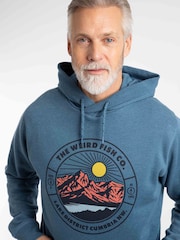 Weird Fish Blue Bryant Front Print Graphic Popover Hoodie - Image 4 of 7