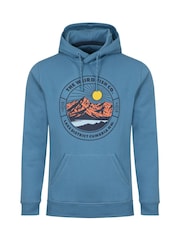 Weird Fish Blue Bryant Front Print Graphic Popover Hoodie - Image 6 of 7