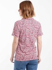 Weird Fish Pink Rhenena Printed Jersey Polo Shirt - Image 2 of 8