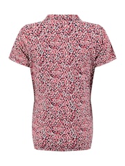 Weird Fish Pink Rhenena Printed Jersey Polo Shirt - Image 8 of 8