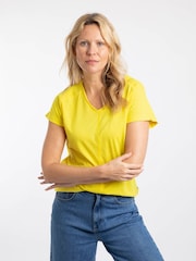 Weird Fish Yellow Milne Jersey Dobby T-Shirt - Image 1 of 7