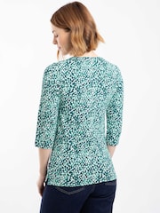 Weird Fish Blue Wyman Printed Square Neck T-Shirt - Image 2 of 7