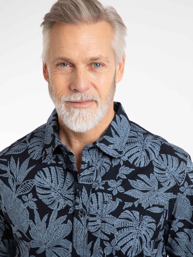 Weird Fish Blue Faraway Short Sleeve Printed Shirt - Image 4 of 4