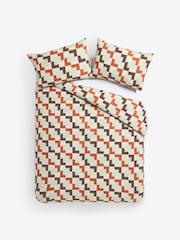MADE.COM Rust Brown Romilly Geo 180 Thread Count Bed Set - Image 4 of 4