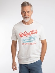 Weird Fish Cream South Coast Front Print Graphic T-Shirt - Image 1 of 6