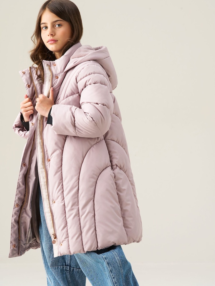 Angel & Rocket Cream Aubree Quilted Longline Coat - Image 1 of 7 Angel & Rocket Cream Aubree Quilted Longline Coat - Image 1 of 7