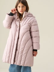 Angel & Rocket Cream Aubree Quilted Longline Coat - Image 2 of 7