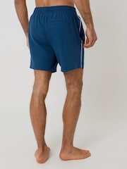Threadbare Blue Contrast Piping Quick Dry Swim Shorts - Image 3 of 4