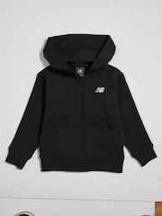 New Balance Black Small Logo Zip Through Hoodie - Image 1 of 3