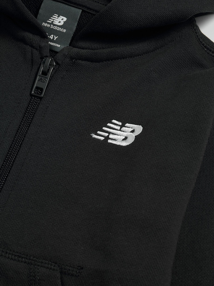New Balance Black Small Logo Zip Through Hoodie - Image 3 of 3