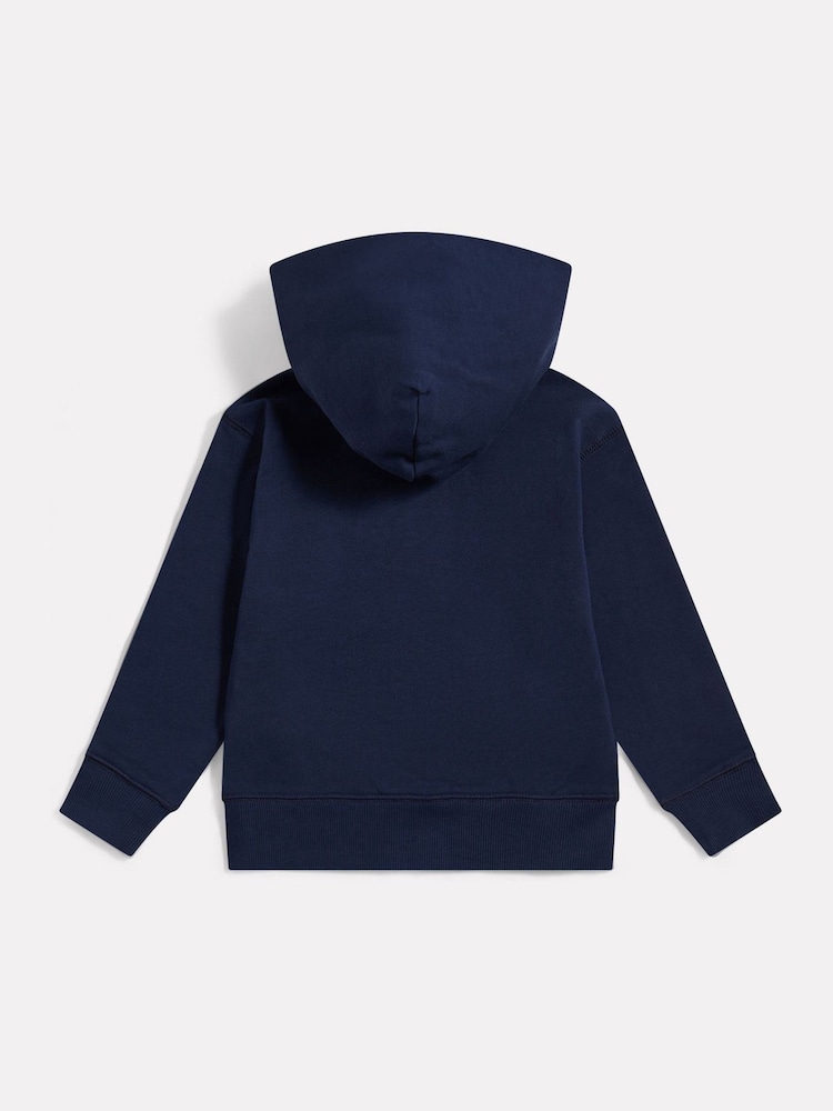 New Balance Navy Small Logo Zip Through Hoodie - Image 2 of 3