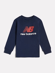 New Balance Blue Stacked Logo Long Sleeve T-Shirt - Image 1 of 3