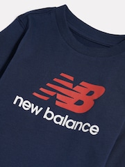 New Balance Blue Stacked Logo Long Sleeve T-Shirt - Image 3 of 3