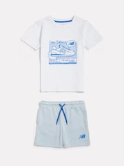 New Balance White Greatest Hits Graphic T-Shirt & Short Set - Image 1 of 5