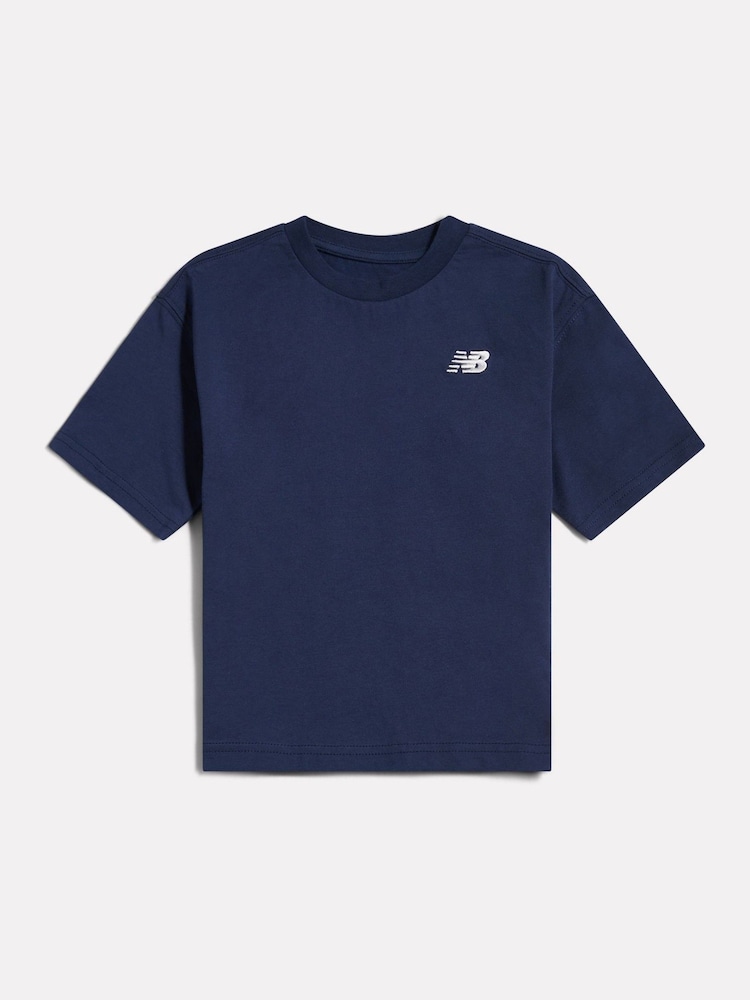 New Balance Navy Blue Small Logo Jersey T-Shirt - Image 1 of 3