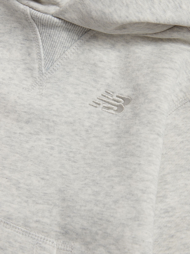 New Balance Grey Small Logo Fleece Hoodie - Image 3 of 3
