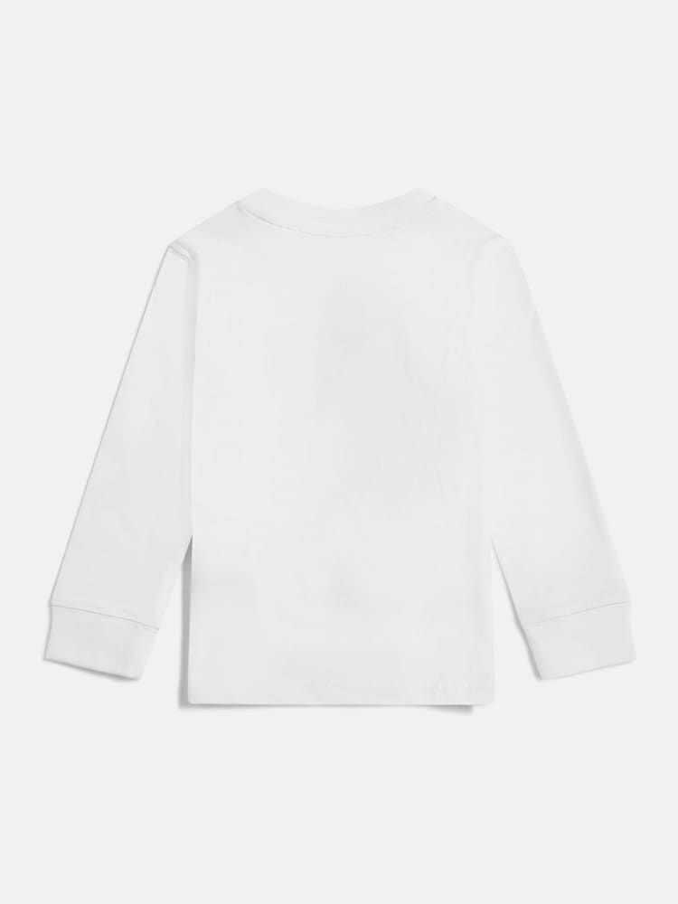 New Balance White Stacked Logo Long Sleeve T-Shirt - Image 2 of 3
