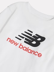 New Balance White Stacked Logo Long Sleeve T-Shirt - Image 3 of 3