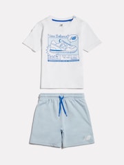 New Balance White Greatest Hits T-Shirt & Shorts Set - Image 1 of 4