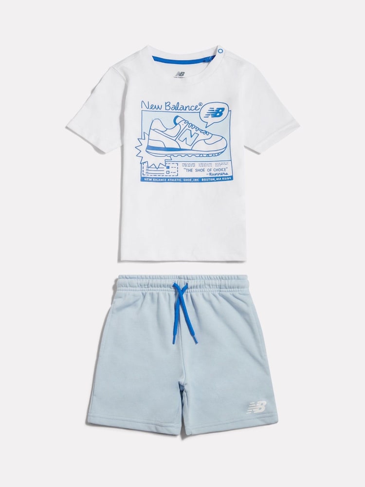 New Balance White Greatest Hits T-Shirt & Shorts Set - Image 1 of 4 New Balance White Greatest Hits T-Shirt & Shorts Set - Image 1 of 4