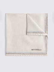 MOSS Natural Italian Silk Double Faced Pocket Square - Image 1 of 2