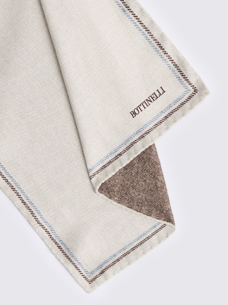 MOSS Natural Italian Silk Double Faced Pocket Square - Image 2 of 2 MOSS Natural Italian Silk Double Faced Pocket Square - Image 2 of 2