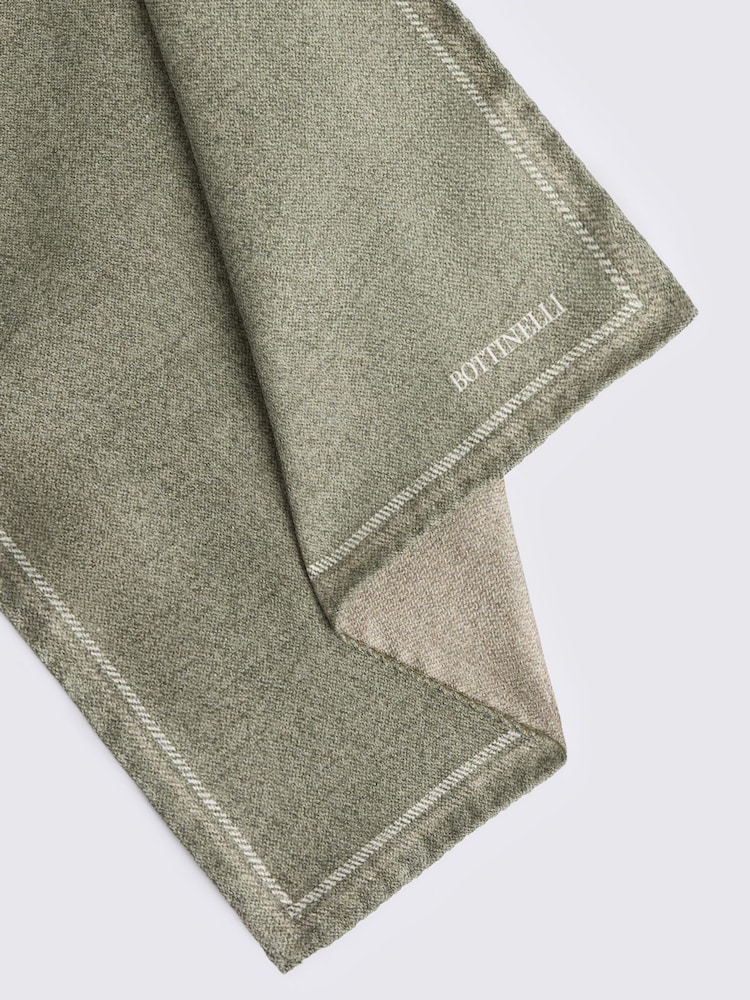 MOSS Green Italian Silk Double Faced Pocket Square - Image 2 of 2 MOSS Green Italian Silk Double Faced Pocket Square - Image 2 of 2
