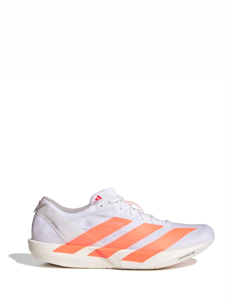 adidas White Adizero Adios 9 Running Shoes - Image 1 of 9