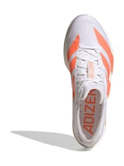 adidas White Adizero Adios 9 Running Shoes - Image 6 of 9