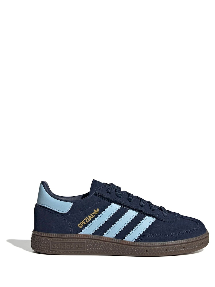 adidas Originals Blue Handball Spezial Comfort Closure Elastic Lace Shoes - Image 1 of 9 adidas Originals Blue Handball Spezial Comfort Closure Elastic Lace Shoes - Image 1 of 9