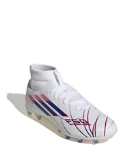 adidas White F50 Sparkfusion League Mid Cut Firm / Artificial Ground Football Boots - Image 1 of 9