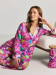 Figleaves Pink Floral Revere Pyjamas - Image 3 of 4