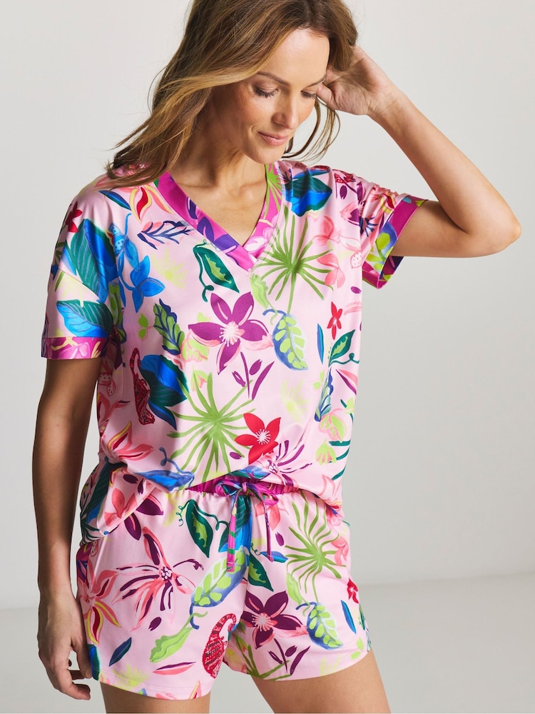 Figleaves Pink Chameleon Shortie Pyjamas - Image 1 of 4