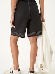 Negro - Roman Drawcord Detail Shorts - Imagen 3 de 5