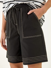 Negro - Roman Drawcord Detail Shorts - Imagen 5 de 5