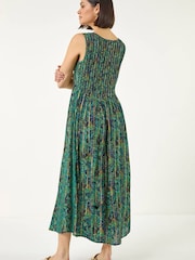 Roman Green Paisely Leaf Midi Dress - Image 3 of 5