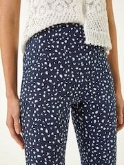 Roman Blue Bengaline Spot Print Cropped Trousers - Image 6 of 6