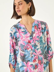Roman Burnout Floral Print Tunic Top - Image 1 of 5