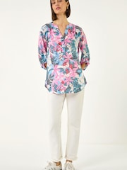 Roman Burnout Floral Print Tunic Top - Image 2 of 5