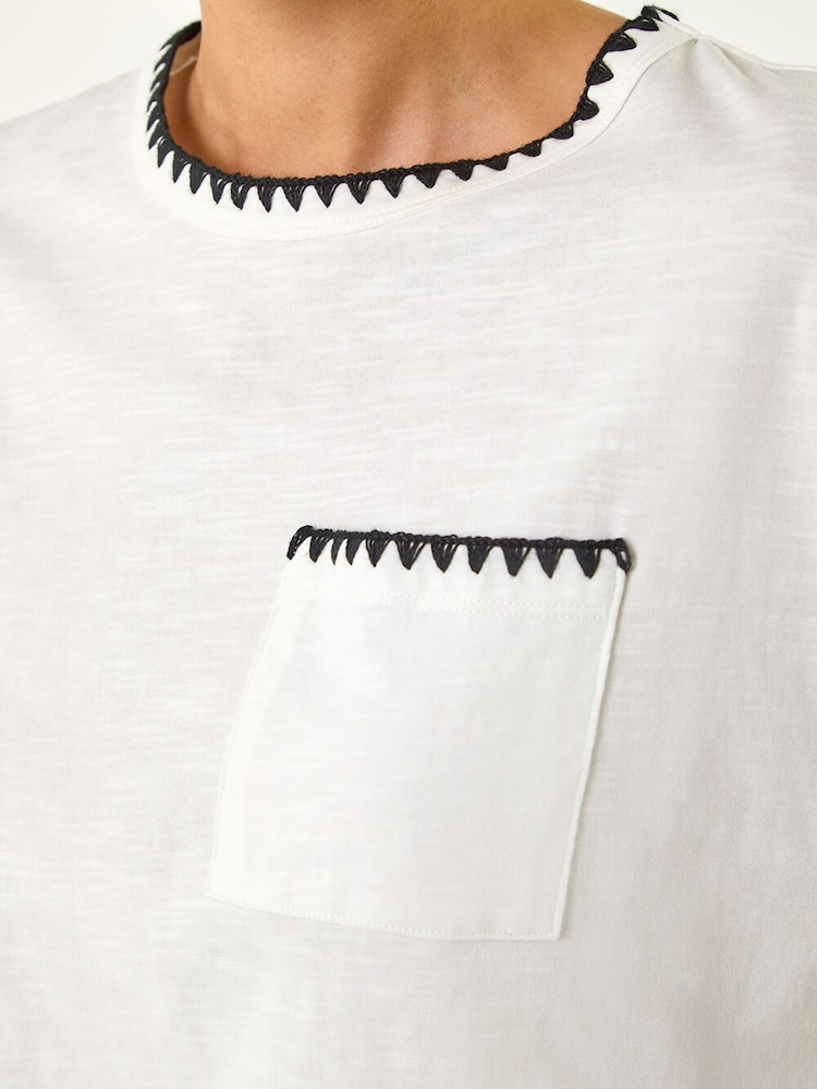 Roman White Blanket Stitch Oversized T-Shirt - Image 6 of 6 Roman White Blanket Stitch Oversized T-Shirt - Image 6 of 6